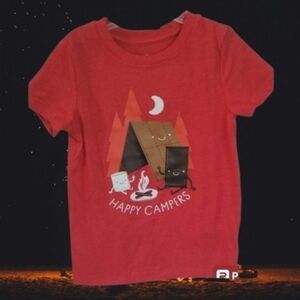 Cat & Jack Happy Camper Red Smores Tee Shirt Size 2T Boys
